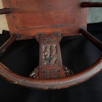 Superb Original Late Qing Dynasty Carved Horseshoe pair of chairs