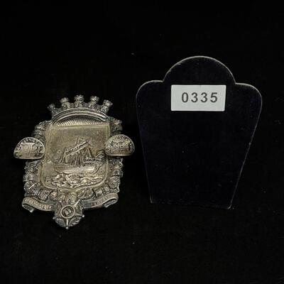 Sterling Silver Hallmarked commemorative Lisbon Portugal pen rest
