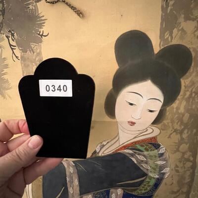 Antique Asian Scroll Painting of a beautiful Maiden