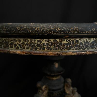 Antique Japanned Low Table Rose famile tiles