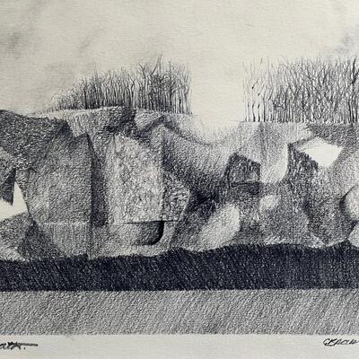 Cool Abstract Drawing "Route 95 North" by Kansas artist