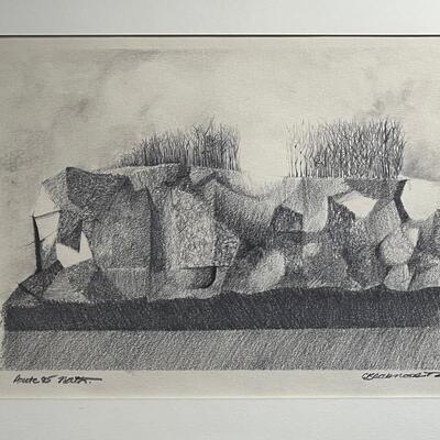 Cool Abstract Drawing "Route 95 North" by Kansas artist