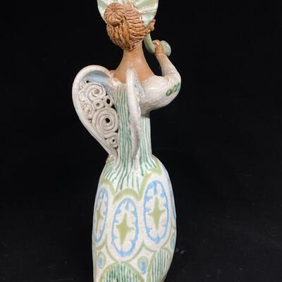 Rosemary Bashor Studio Ceramic sculpture Angel with a horn