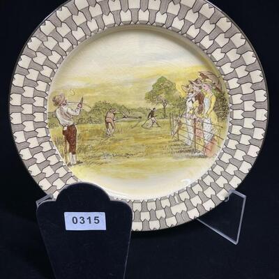 Antique Royal Doulton Plate Bucolic Scene