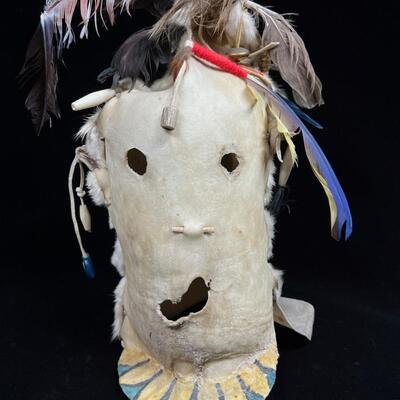 Native American Rawhide Mask-like art piece