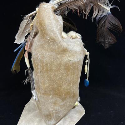 Native American Rawhide Mask-like art piece