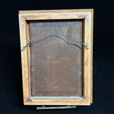 Rare Antique Late 19th C Signed Miniature portrait oil on panel