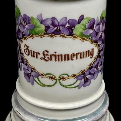 Great old Antique WWI Lithophane German Stein Cast Pewter Lid