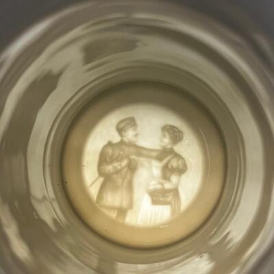 Great old Antique WWI Lithophane German Stein Cast Pewter Lid
