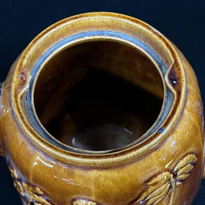 19th C Antique American Bennington Teapot Rebecca at the Well