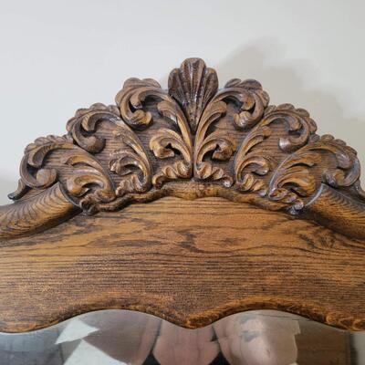 ANTIQUE TIGER OAK DRESSER W/ ATTACHED MIRROR