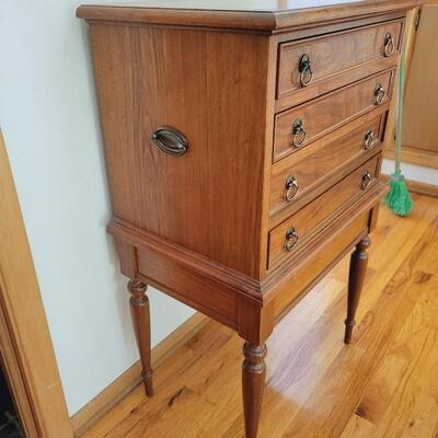 ANTIQUE OAK SILVERWARE DRAWER CABINET