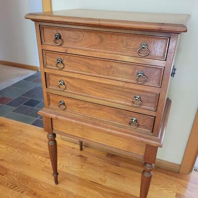 ANTIQUE OAK SILVERWARE DRAWER CABINET
