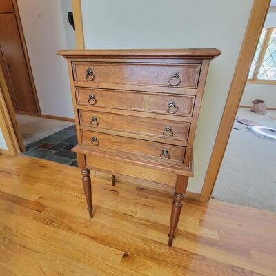 ANTIQUE OAK SILVERWARE DRAWER CABINET
