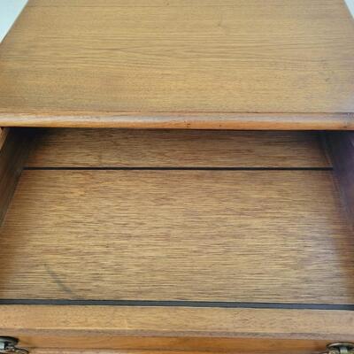 ANTIQUE OAK SILVERWARE DRAWER CABINET