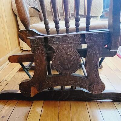 BEAUTIFUL ANTIQUE ORNATE ROCKER - GLIDER
