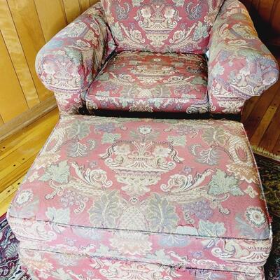 PENNSYLVANIA HOUSE OVERSTUFFED CHAIR & OTTOMAN