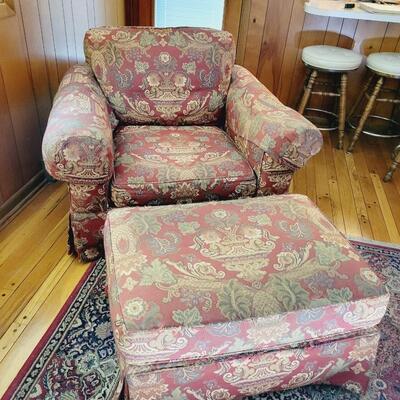 PENNSYLVANIA HOUSE OVERSTUFFED CHAIR & OTTOMAN