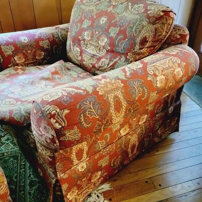 PENNSYLVANIA HOUSE OVERSTUFFED CHAIR & OTTOMAN