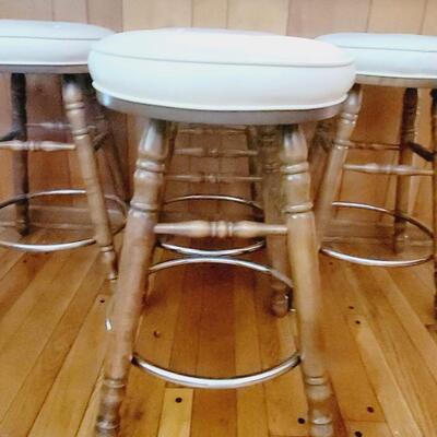 4 VINTAGE VINYL TOP 4 FT BAR STOOLS