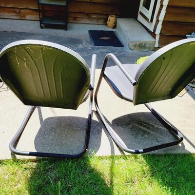 VINTAGE REPAINTED METAL OUTDOOR CHAIRS