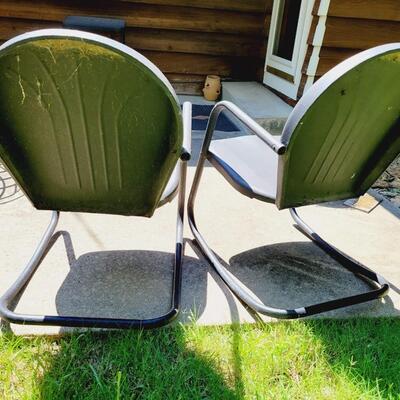 VINTAGE REPAINTED METAL OUTDOOR CHAIRS