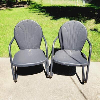 VINTAGE REPAINTED METAL OUTDOOR CHAIRS