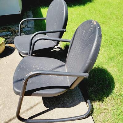 VINTAGE REPAINTED METAL OUTDOOR CHAIRS