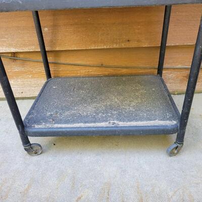 VINTAGE REPAINTED METAL TEA CART