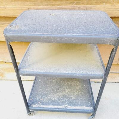 VINTAGE REPAINTED METAL TEA CART