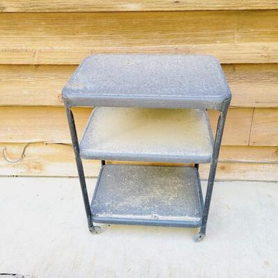 VINTAGE REPAINTED METAL TEA CART