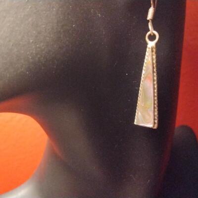 Abalone Sterling Silver Dangle Earrings