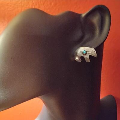 Sterling Silver Kodiak Earrings With Turquoise
