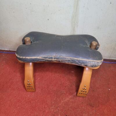 ANTIQUE MIDDLE EASTERN CAMEL SADDLE FOOT STOOL