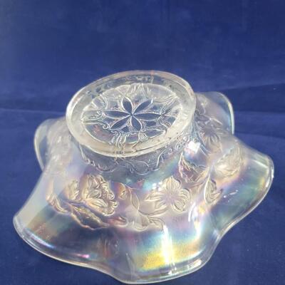 White Carnival Glass Bowl