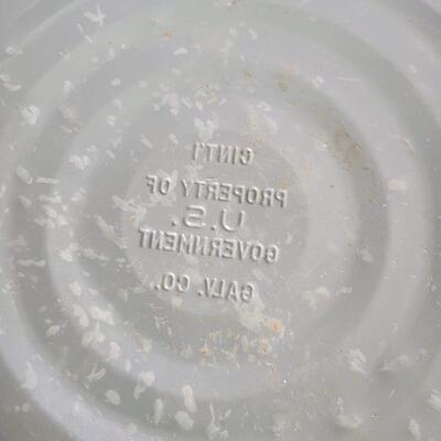 VINTAGE US GALVANIZED GOVERNMENTAL TRASH CAN