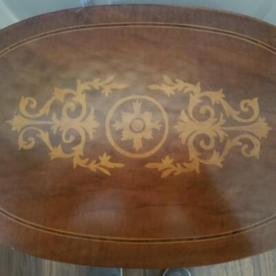Pair of Turn-of-the Century Italian Inlay Side Tables