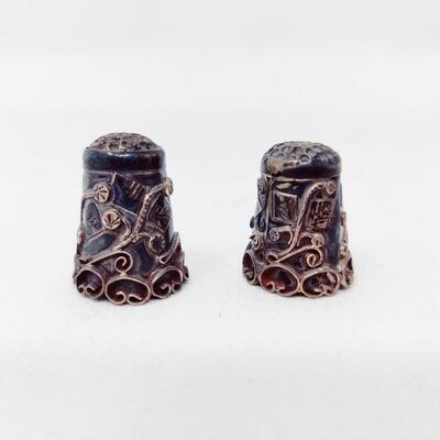 PAIR OF STERLING MEXICO THIMBLES