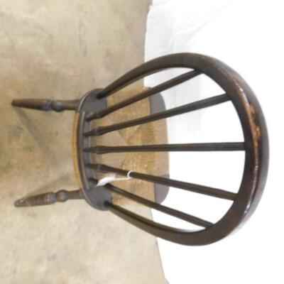 Flawless Vintage Hitchcock Bent Wood Back Chair with Rush Weave Seat