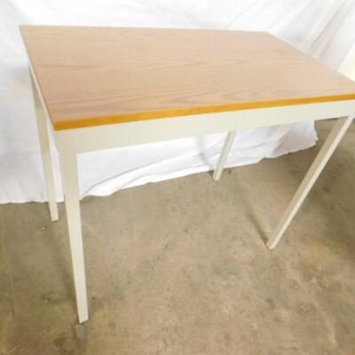 Wood Finish Top Metal Frame Work Table