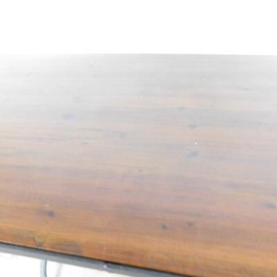 Wood Top Table with Wrought Metal Frame