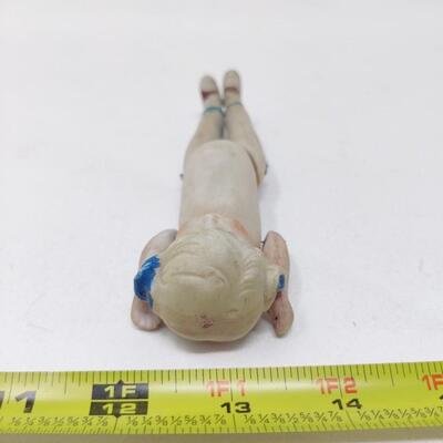 VINTAGE PORCELAIN BISQUE DOLL W/ WIRED JOINTS MADE IN JAPAN