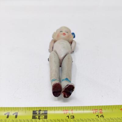 VINTAGE PORCELAIN BISQUE DOLL W/ WIRED JOINTS MADE IN JAPAN