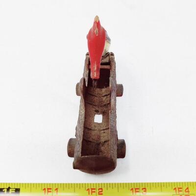 VINTAGE CAST IRON WOODPECKER TOOTHPICK DISPENSER