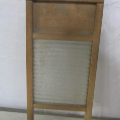 Vintage Wood and Glass Washboard