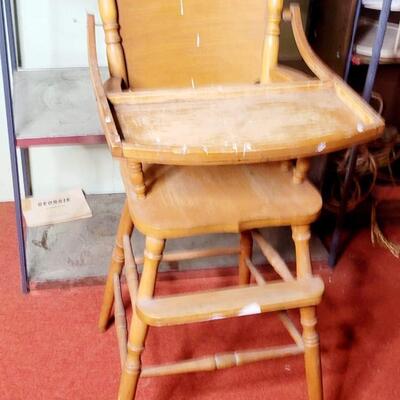 WOODEN ANTIQUE HIGH CHAIR