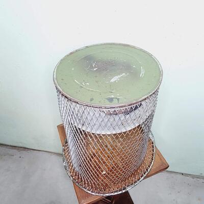 MID-CENTURY METAL MESH TRASH CAN