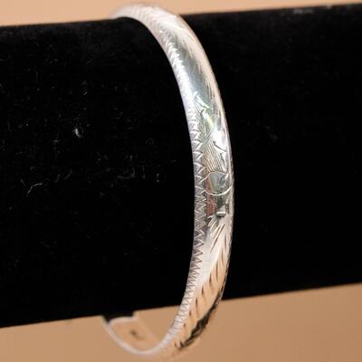 Sterling Hinged Cuff Bracelet