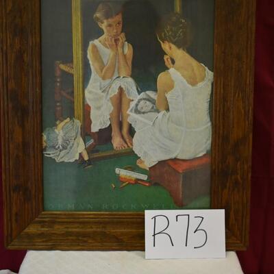 NORMAN ROCKWELL Girl in the Mirror Framed Print