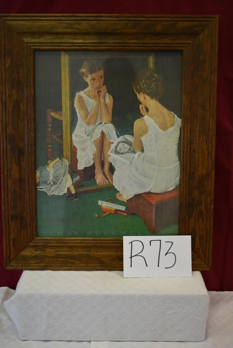 NORMAN ROCKWELL Girl in the Mirror Framed Print | EstateSales.org